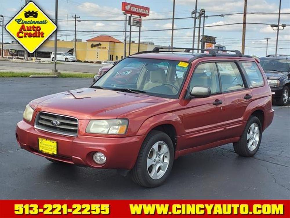 2003 Dk. Red Subaru Forester XS (JF1SG65643H) with an 2L NA H4 single overhead Fuel Injected engine, 4-Speed Automatic transmission, located at 5489 Dixie Highway, Fairfield, OH, 45014, (513) 221-2255, 39.333084, -84.523834 - Photo #0