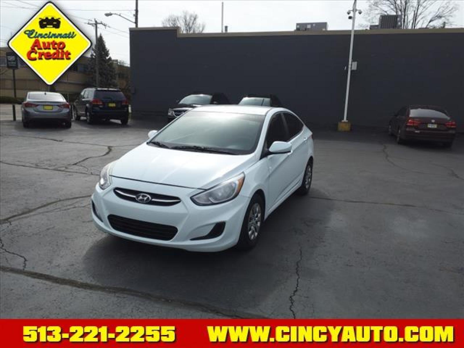 2016 White Hyundai Accent Base (KMHCT4AE9GU) with an 1.6L 4 Cylinder Fuel Injected engine, Automatic transmission, located at 2813 Gilbert Avenue, Cincinnati, OH, 45206, (513) 221-2255, 39.130219, -84.489189 - Photo #0