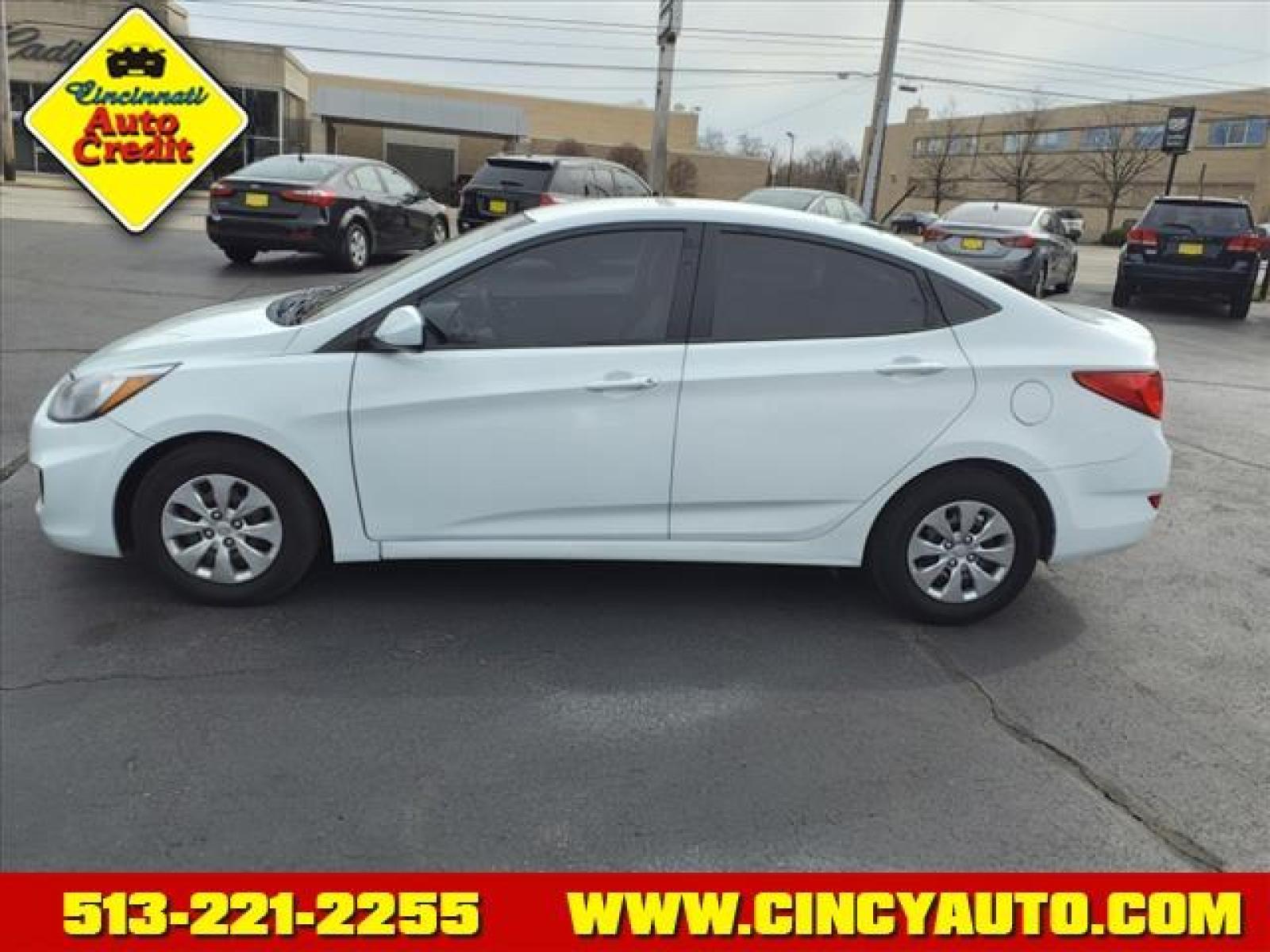2016 White Hyundai Accent Base (KMHCT4AE9GU) with an 1.6L 4 Cylinder Fuel Injected engine, Automatic transmission, located at 2813 Gilbert Avenue, Cincinnati, OH, 45206, (513) 221-2255, 39.130219, -84.489189 - Photo #1