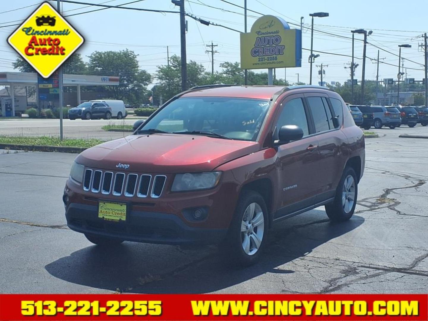 2014 Deep Cherry Red Crystal Pearl Coat Jeep Compass Sport (1C4NJCBB5ED) with an 2.4L 2.4L I4 172hp 165ft. lbs. Sequential Multiport Fuel Injection engine, 6-Speed Shiftable Automatic transmission, located at 5489 Dixie Highway, Fairfield, OH, 45014, (513) 221-2255, 39.333084, -84.523834 - Photo#0