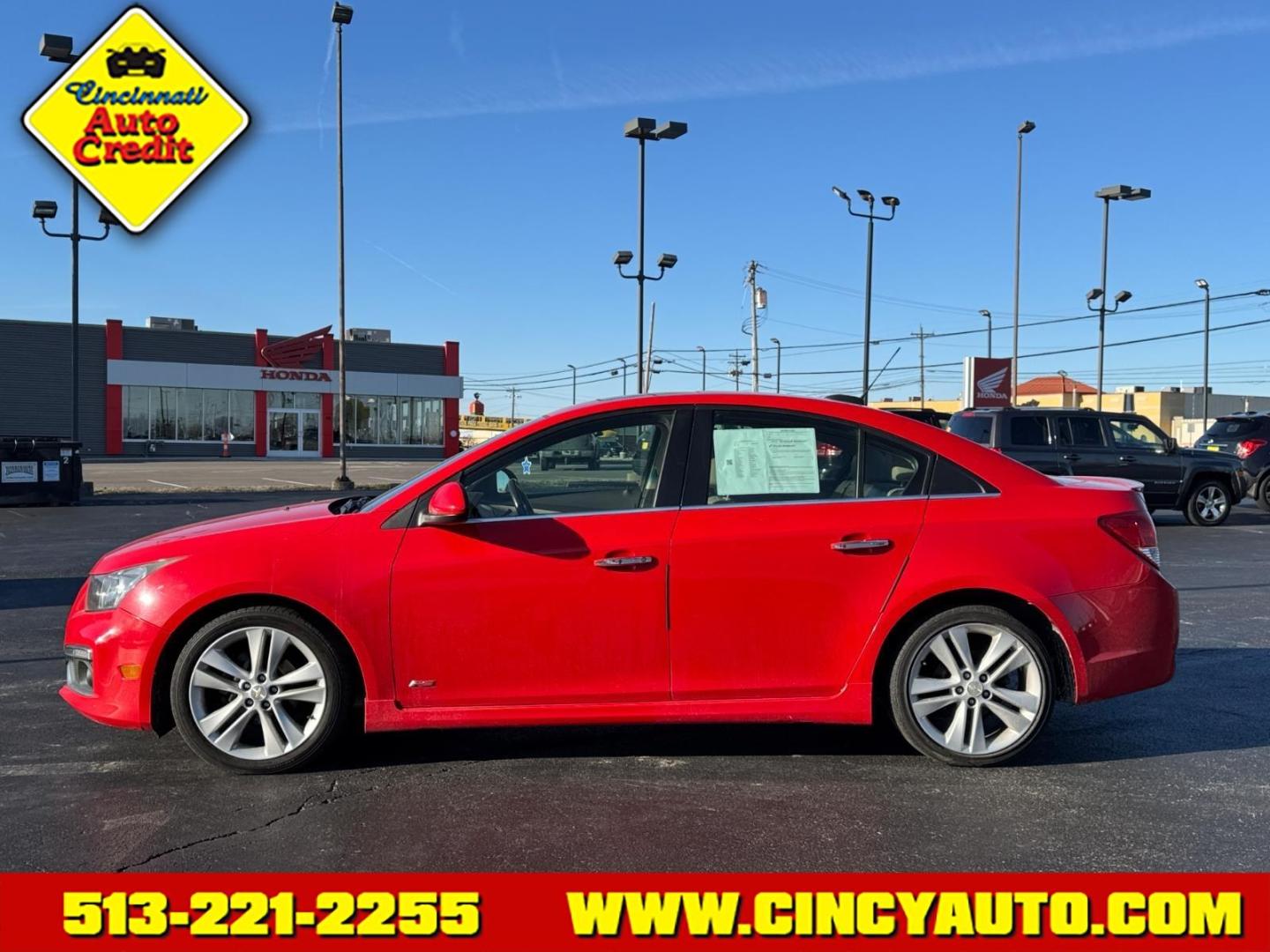 2015 Red Hot Chevrolet Cruze LTZ Auto (1G1PG5SB2F7) with an 1.4L Ecotec 1.4L Turbo I4 138hp 148ft. lbs. Sequential Multiport Fuel Injection engine, 6-Speed Shiftable Automatic w/Overdrive transmission, located at 5489 Dixie Highway, Fairfield, OH, 45014, (513) 221-2255, 39.333084, -84.523834 - Photo#1