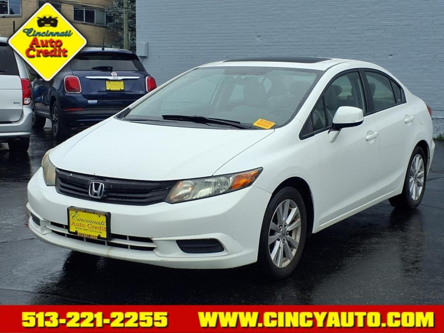 2012 Taffeta White Honda Civic EX-L (2HGFB2F91CH) with an 1.8L 1.8L I4 140hp 128ft. lbs. Fuel Injected engine, 5-Speed Automatic transmission, located at 2813 Gilbert Avenue, Cincinnati, OH, 45206, (513) 221-2255, 39.130219, -84.489189 - Photo#0