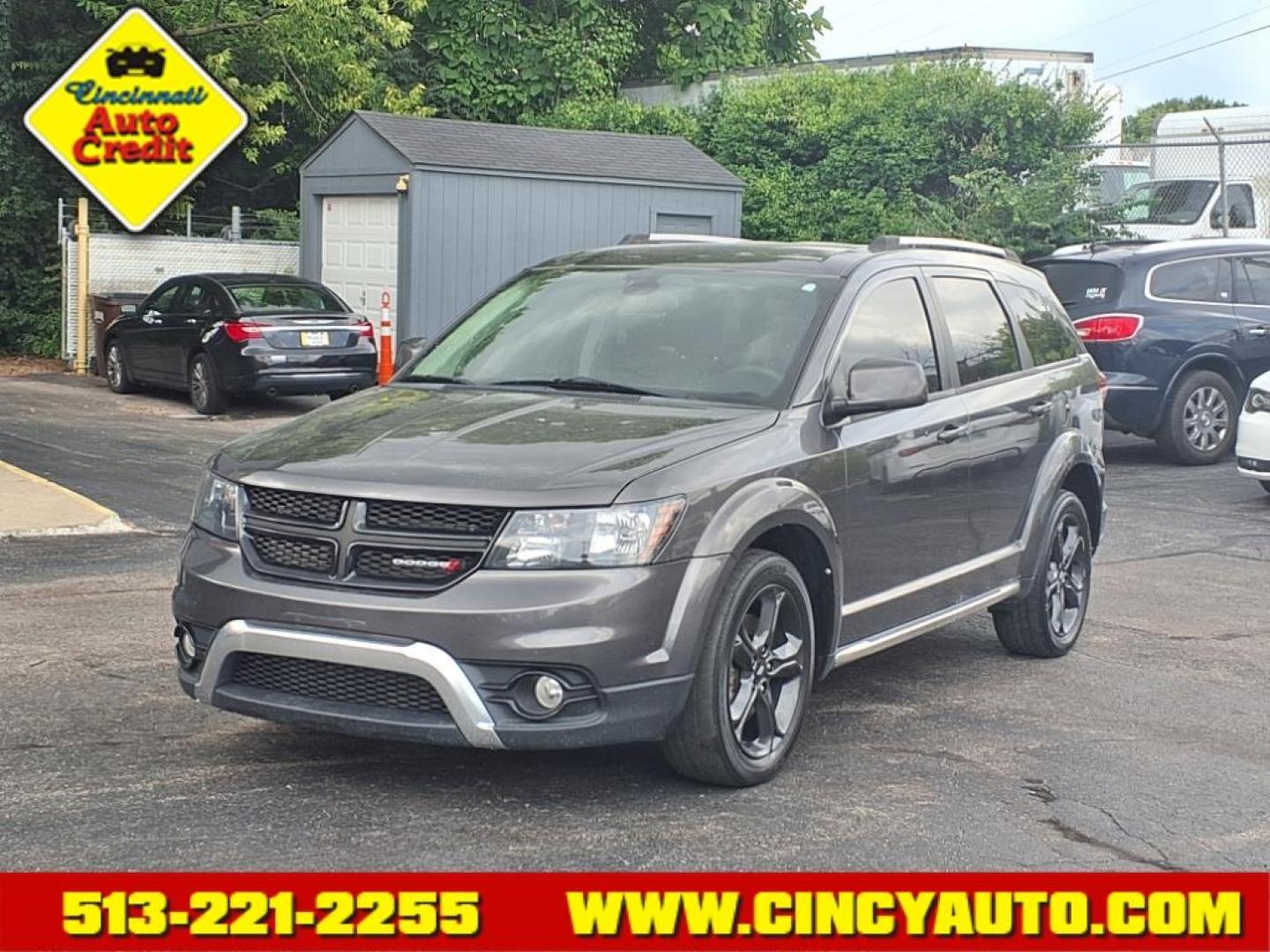 2018 Bruiser Grey Clear Coat Dodge Journey Crossroad (3C4PDCGG6JT) with an 3.6L Pentastar 3.6L Flex Fuel V6 283hp 260ft. lbs. Sequential Multiport Fuel Injection engine, 6-Speed Shiftable Automatic transmission, located at 2813 Gilbert Avenue, Cincinnati, OH, 45206, (513) 221-2255, 39.130219, -84.489189 - Photo#0