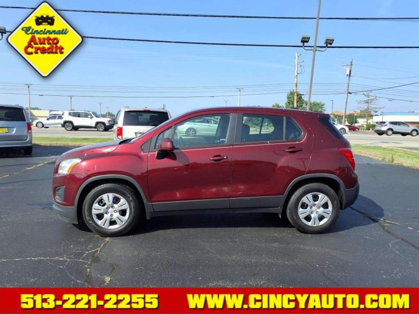 2016 Crimson Metallic Chevrolet Trax LS (3GNCJKSB9GL) with an 1.4L Ecotec 1.4L Turbo I4 138hp 148ft. lbs. Sequential Multiport Fuel Injection engine, 6-Speed Shiftable Automatic transmission, located at 5489 Dixie Highway, Fairfield, OH, 45014, (513) 221-2255, 39.333084, -84.523834 - Photo#1