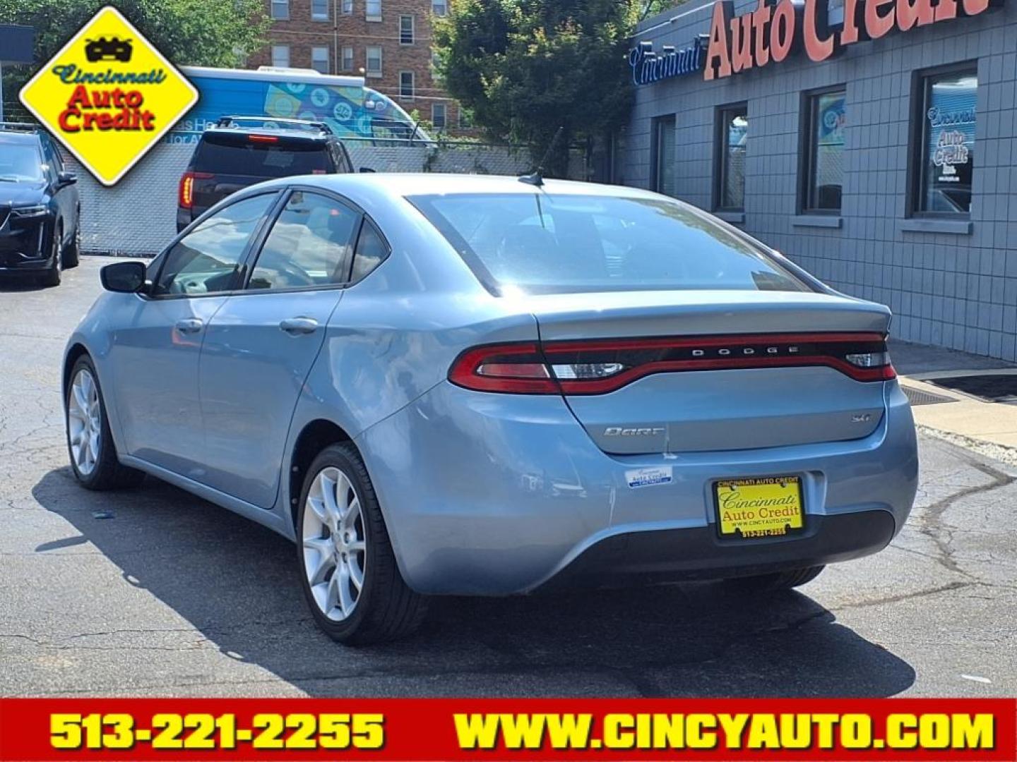 2013 Laguna Blue Dodge Dart SXT (1C3CDFBA4DD) with an 2.0L Tigershark 2.0L I4 160hp 148ft. lbs. Sequential Multiport Fuel Injection engine, 6-Speed Shiftable Automatic transmission, located at 2813 Gilbert Avenue, Cincinnati, OH, 45206, (513) 221-2255, 39.130219, -84.489189 - Photo#2
