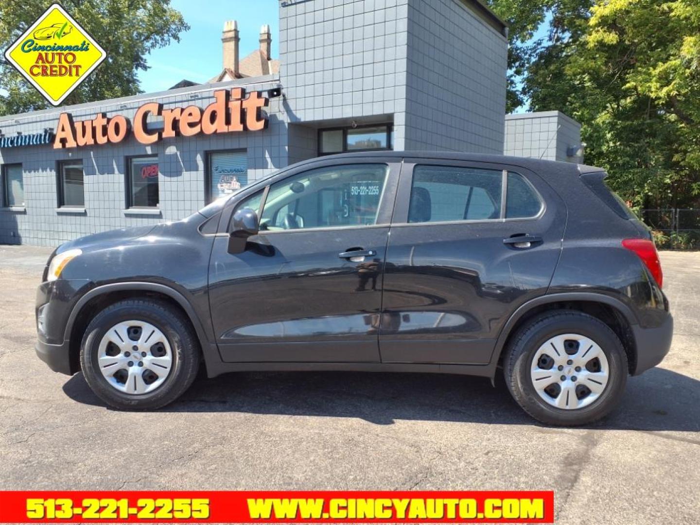 2015 Black Granite Metallic Gar Chevrolet Trax LS (KL7CJKSB2FB) with an 1.4L Ecotec 1.4L Turbo I4 138hp 148ft. lbs. Sequential Multiport Fuel Injection engine, 6-Speed Automatic transmission, located at 2813 Gilbert Avenue, Cincinnati, OH, 45206, (513) 221-2255, 39.130219, -84.489189 - Photo#1