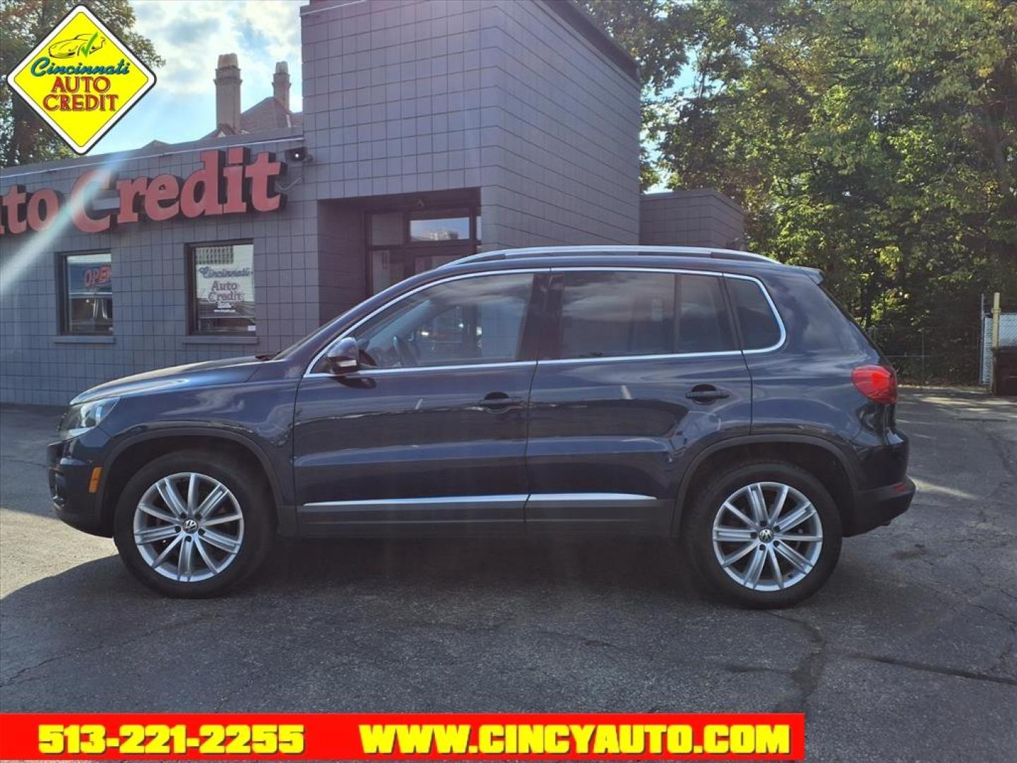 2013 Dk. Blue Volkswagen Tiguan SE 4Motion (WVGBV7AX4DW) with an 2.0L 2.0L Turbo I4 200hp 207ft. lbs. Direct Injection engine, 6-speed Automatic with Tiptronic transmission, located at 2813 Gilbert Avenue, Cincinnati, OH, 45206, (513) 221-2255, 39.130219, -84.489189 - Photo#1