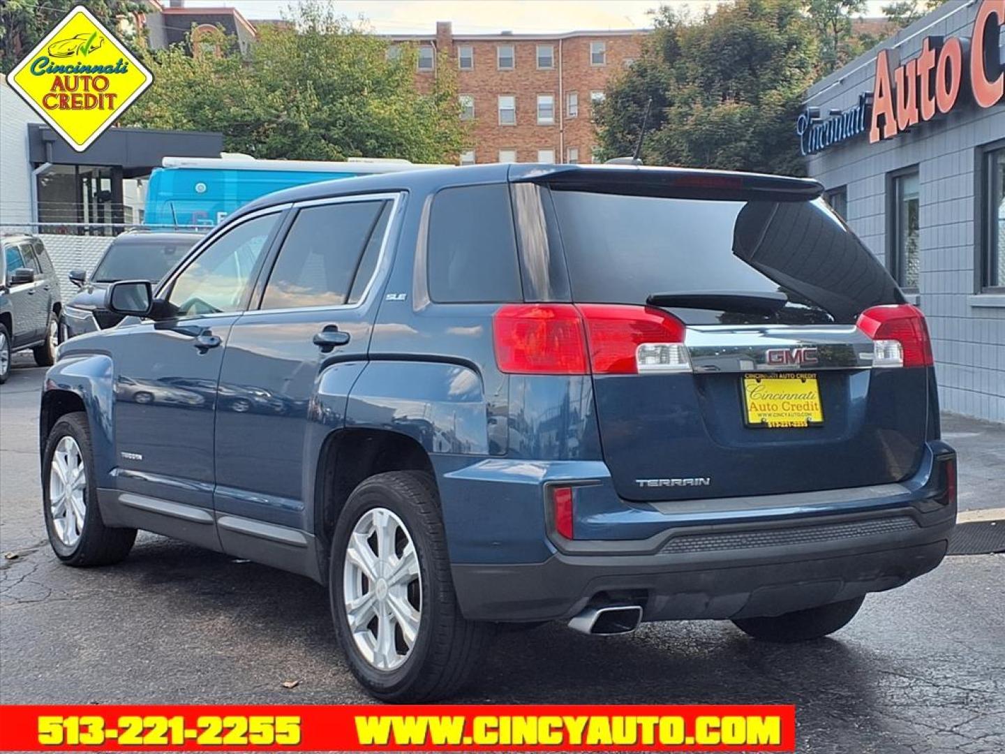 2017 Slate Blue Metallic Gb7 GMC Terrain SLE-1 (2GKALMEK6H6) with an 2.4L Ecotec 2.4L I4 182hp 172ft. lbs. Direct Injection engine, 6-Speed Shiftable Automatic transmission, located at 2813 Gilbert Avenue, Cincinnati, OH, 45206, (513) 221-2255, 39.130219, -84.489189 - Photo#2