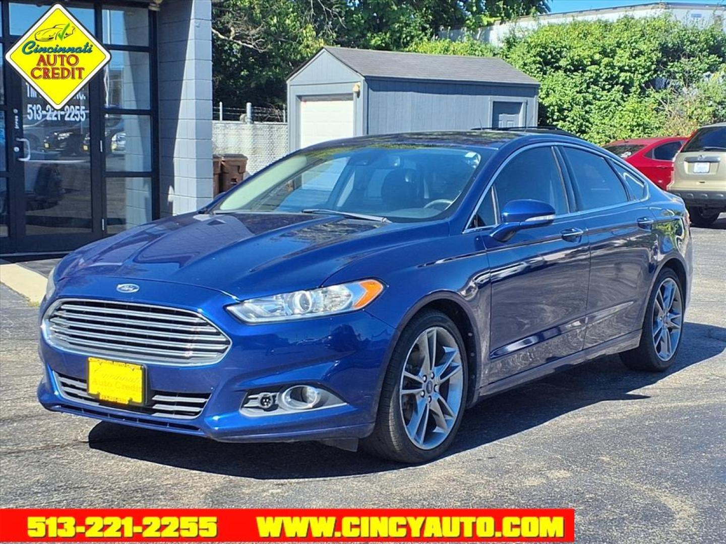 2013 Deep Impact Blue Metallic Ford Fusion Titanium (3FA6P0K93DR) with an 2.0L EcoBoost 2.0L Turbo I4 240hp 270ft. lbs. Direct Injection engine, 6-Speed Shiftable Automatic transmission, located at 2813 Gilbert Avenue, Cincinnati, OH, 45206, (513) 221-2255, 39.130219, -84.489189 - Photo#0