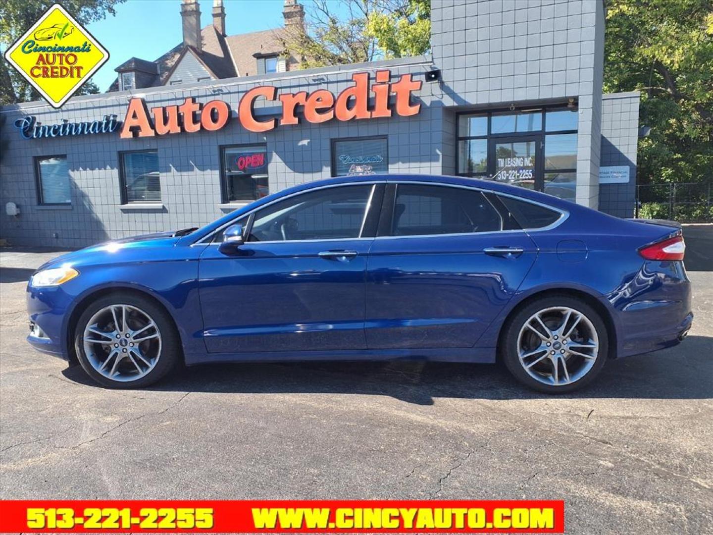 2013 Deep Impact Blue Metallic Ford Fusion Titanium (3FA6P0K93DR) with an 2.0L EcoBoost 2.0L Turbo I4 240hp 270ft. lbs. Direct Injection engine, 6-Speed Shiftable Automatic transmission, located at 2813 Gilbert Avenue, Cincinnati, OH, 45206, (513) 221-2255, 39.130219, -84.489189 - Photo#1