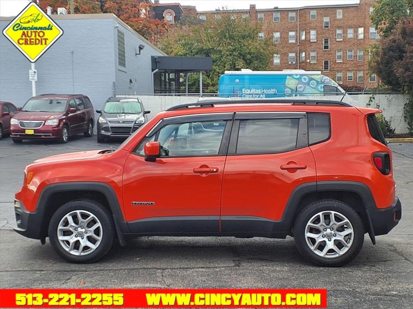 2015 Omaha Orange Jeep Renegade Latitude (ZACCJBBTXFP) with an 2.4L 2.4L I4 180hp 175ft. lbs. Fuel Injected engine, 9-Speed Shiftable Automatic transmission, located at 2813 Gilbert Avenue, Cincinnati, OH, 45206, (513) 221-2255, 39.130219, -84.489189 - Photo#1