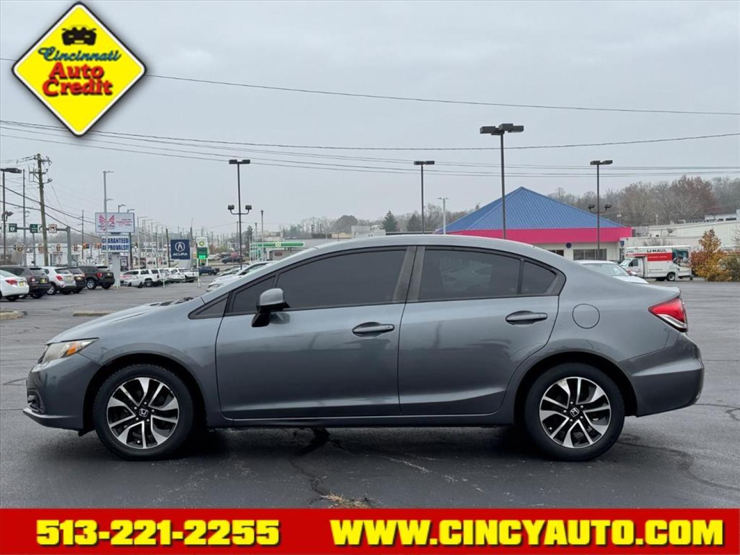 2013 Polished Metal Metallic Gy Honda Civic EX (19XFB2F89DE) with an 1.8L 1.8L I4 140hp 128ft. lbs. Fuel Injected engine, 5-Speed Automatic transmission, located at 5489 Dixie Highway, Fairfield, OH, 45014, (513) 221-2255, 39.333084, -84.523834 - Photo#1