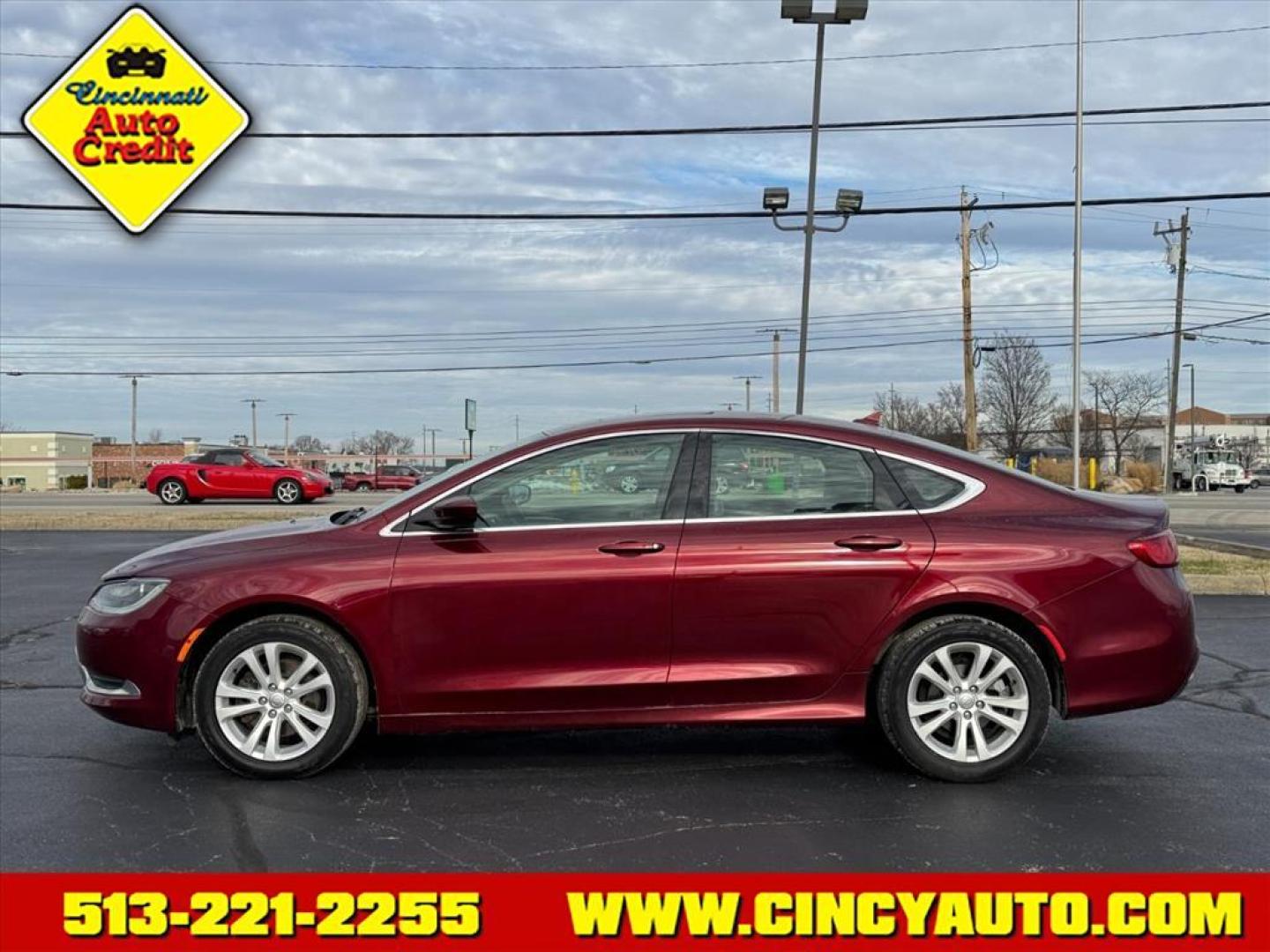 2015 Velvet Red Pearl Coat Prv Chrysler 200 Limited (1C3CCCAB4FN) with an 2.4L 2.4L I4 184hp 173ft. lbs. Sequential Multiport Fuel Injection engine, 9-Speed Shiftable Automatic transmission, located at 5489 Dixie Highway, Fairfield, OH, 45014, (513) 221-2255, 39.333084, -84.523834 - Photo#1