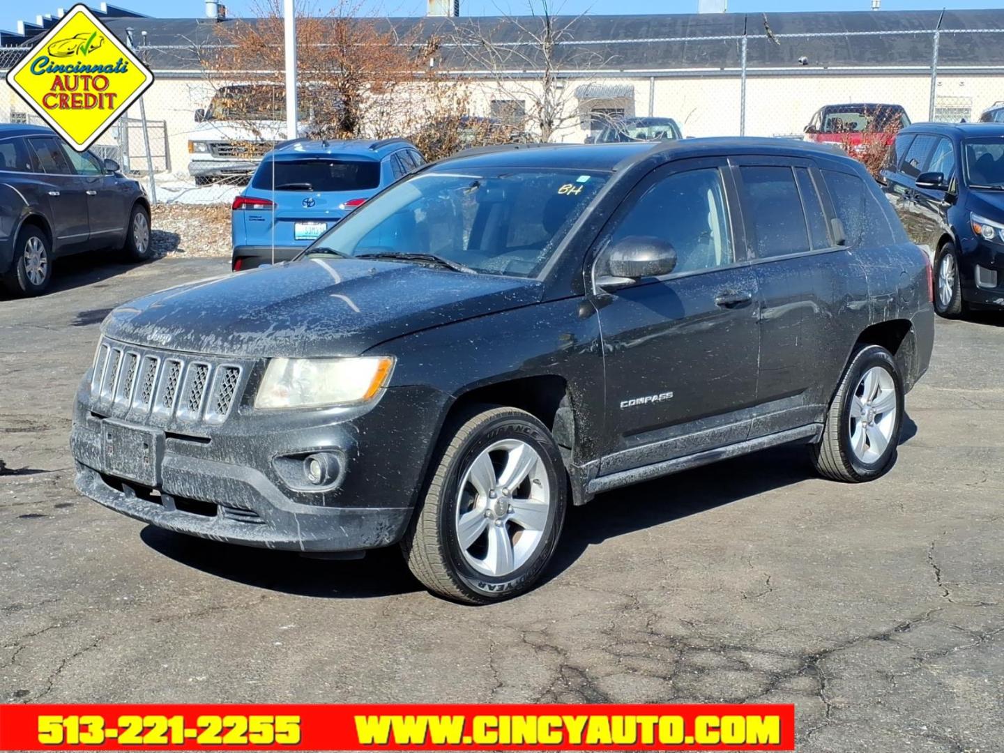 2013 Black Clear Coat Jeep Compass Latitude (1C4NJDEB1DD) with an 2.4L 2.4L I4 172hp 165ft. lbs. Sequential Multiport Fuel Injection engine, CVT transmission, located at 2813 Gilbert Avenue, Cincinnati, OH, 45206, (513) 221-2255, 39.130219, -84.489189 - Photo#0