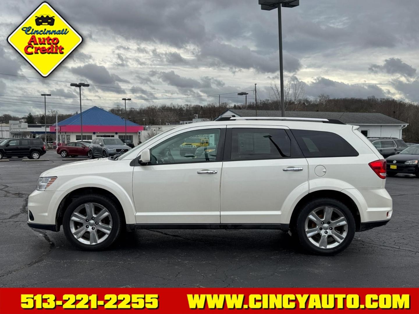 2012 Pearl White Tri-Coat Dodge Journey Crew (3C4PDCDG5CT) with an 3.6L Pentastar 3.6L Flex Fuel V6 283hp 260ft. lbs. Sequential Multiport Fuel Injection engine, 6-Speed Shiftable Automatic transmission, located at 5489 Dixie Highway, Fairfield, OH, 45014, (513) 221-2255, 39.333084, -84.523834 - Photo#1