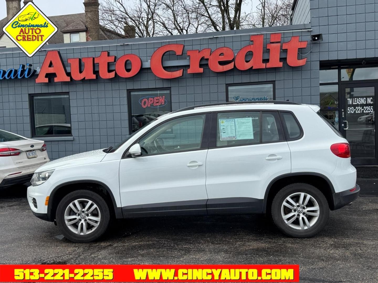 2017 Pure White Volkswagen Tiguan 2.0T S 4Motion (WVGBV7AX4HK) with an 2.0L 2.0L Turbo I4 200hp 207ft. lbs. Direct Injection engine, 6-speed Automatic with Tiptronic transmission, located at 2813 Gilbert Avenue, Cincinnati, OH, 45206, (513) 221-2255, 39.130219, -84.489189 - Photo#1