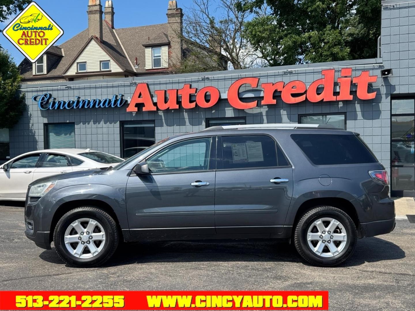2014 Cyber Gray Metallic 57u GMC Acadia SLE-1 (1GKKRNEDXEJ) with an 3.6L 3.6L V6 288hp 270ft. lbs. Direct Injection engine, 6-Speed Shiftable Automatic transmission, located at 2813 Gilbert Avenue, Cincinnati, OH, 45206, (513) 221-2255, 39.130219, -84.489189 - Photo#1