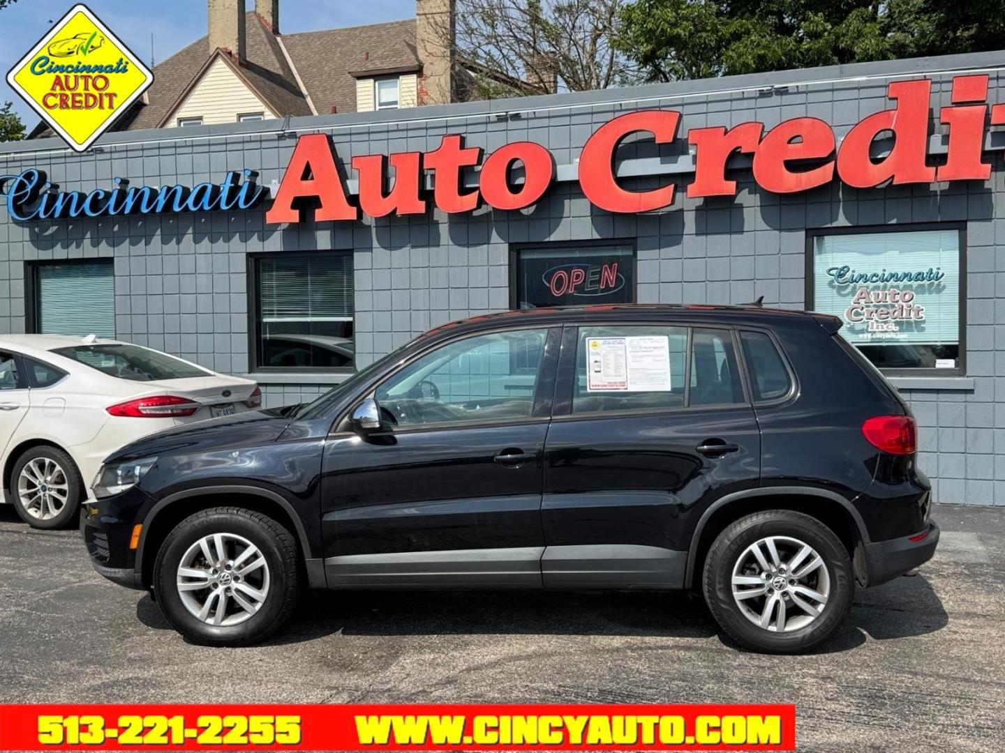 2012 Deep Black Metallic 2t2t Volkswagen Tiguan S (WVGAV7AX5CW) with an 2.0L 2.0L I4 Turbo 200hp 207ft. lbs. Sequential Multiport Fuel Injection engine, 6-speed Automatic with Tiptronic transmission, located at 2813 Gilbert Avenue, Cincinnati, OH, 45206, (513) 221-2255, 39.130219, -84.489189- Photo#1