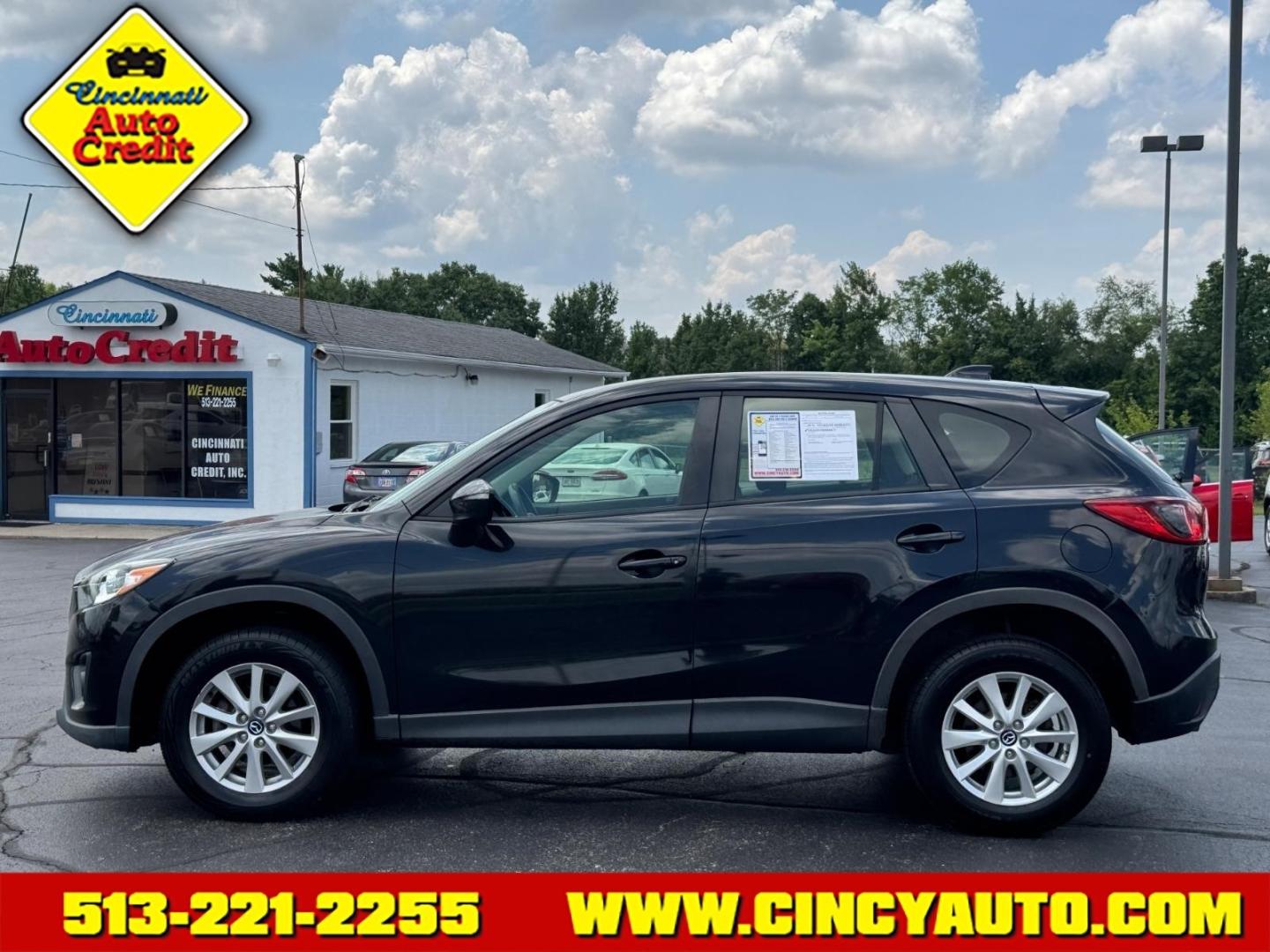 2015 Jet Black Mica 41w Mazda CX-5 Sport (JM3KE4BY1F0) with an 2.5L SKYACTIV-G 2.5L I4 184hp 185ft. lbs. Direct Injection engine, 6-Speed Shiftable Automatic transmission, located at 5489 Dixie Highway, Fairfield, OH, 45014, (513) 221-2255, 39.333084, -84.523834- Photo#1