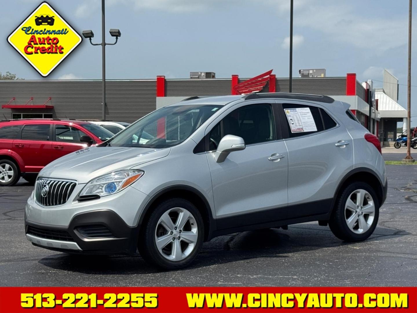 2016 Quicksilver Metallic/Dark Argent Metallic Buick Encore Base (KL4CJASB5GB) with an 1.4L Ecotec 1.4L Turbo I4 138hp 148ft. lbs. Sequential Multiport Fuel Injection engine, 6-Speed Automatic w/Driver Shift Control transmission, located at 5489 Dixie Highway, Fairfield, OH, 45014, (513) 221-2255, 39.333084, -84.523834- Photo#0