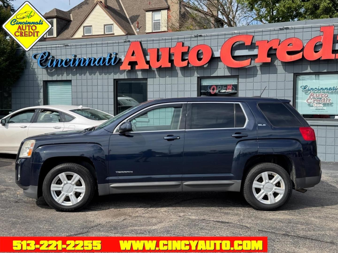 2015 Dark Sapphire Blue Metallic G1m GMC Terrain SLE-1 (2GKFLVEKXF6) with an 2.4L Ecotec 2.4L I4 182hp 172ft. lbs. Direct Injection engine, 6-Speed Shiftable Automatic transmission, located at 2813 Gilbert Avenue, Cincinnati, OH, 45206, (513) 221-2255, 39.130219, -84.489189- Photo#1